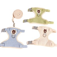 Harnais rétractable personnalisé pour chat et petit chien, motif ours mignon, anti-explosion, avec laisse de promenade