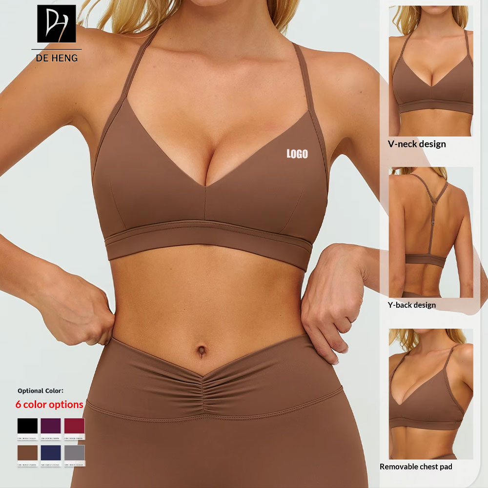 Custom Logo Workout Plus Size Adjustable Yoga Bra Comfortable Yoga Quick Dry Gym Thin Strap Fitness Women Backless Sport Bra
