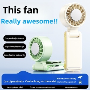 Ventilateur pliable à clipser, rechargeable 3000 mAh, avec compresse de glace semi-conductrice, rafraîchisseur <span class=keywords><strong>d</strong></span>'<span class=keywords><strong>air</strong></span> personnel portable - Product Image 2
