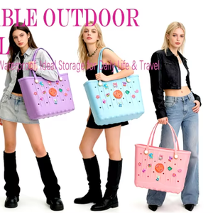 OEM adult and kids lightweight eva waterproof beach <b>tote</b> bag outdoor camping large capacity rubber beach bag with charm - Product Image 6