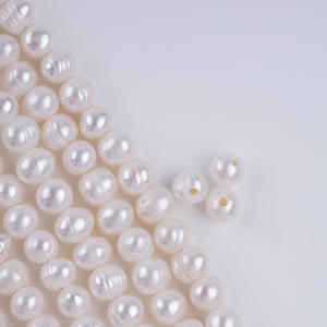 Perles d'eau douce naturelles en gros, 6-7 mm, bande courte perforée, semi-finies, fil de 1,4 mm, grand trou, collier DIY, perles en vrac - Product Image 4