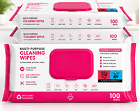 Lingettes nettoyantes multifonctionnelles, lingettes humides jetables, extra épaisses, formule personnalisée