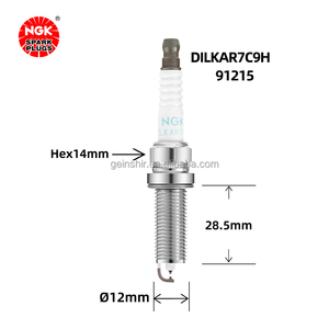 หัวเทียนเลเซอร์อิริเดียมแพลทินัม NGK DILKAR7C9H 22401-1KC1C 91215<span class=keywords><strong>ส</strong></span>ำหรับ Nis-San Tiida 1.6T, eana 2.0 - Product Image 1