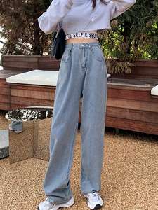 Taille haute rose jean pour femmes 2025 jambe large maman jean Cotvotee Streetwear décontracté Denim <span class=keywords><strong>pantalon</strong></span> - Product Image 4