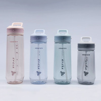 Yiben Offre Spéciale Bouteille d'eau de sport de motivation étanche avec couvercle en paille et poignée Flip Top Durable Sippy Cup