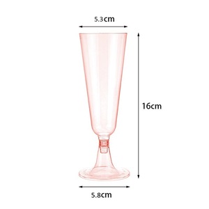 Copas de Champán de Plástico Texturizado Dorado Irrompibles, Copas de Vino Desechables Desmontables para Brindis en Bodas y Fiestas - Product Image 4