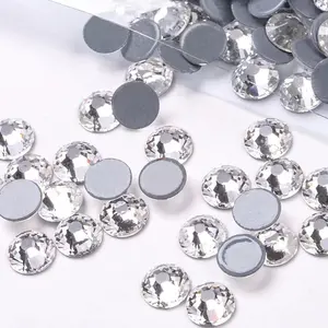 Wholesale Strass Hotfix Rhinestone SS6 SS10 SS16 SS20 Round Crystals Bulk Flatback Glass Strass For Garment