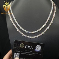 Collier Chaîne Tennis Hip Hop en Argent Sterling 925 avec Diamants Moissanite VVS Certifiés GRA 4MM