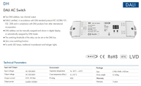 Interruptor de Atenuación DALI DH (DT7) 100-240 VCA 2 Canales * 5 A, Interruptor de CA con Garantía de 3 Años, 2400 W