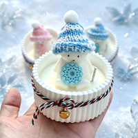Niedliche Schneemann-förmige Duftkerze Heimdekoration Weihnachtsgeschenk Gips-Schalenkerze