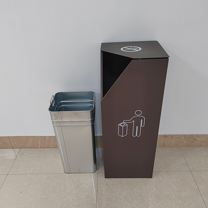 Leasylife Lớn Thương Mại Dọc Thép Không Gỉ Thùng Rác Có Thể Quadrate Gạt Tàn Cho Sảnh Khách Sạn Thang Máy Lối Vào Cho Chất Thải Thùng - Product Image 4