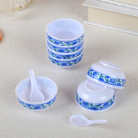 Bol en porcelaine bleu et blanc miniature, modèle de présentation de bureau de style chinois