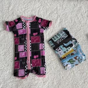 柔软竹纤维婴儿短款连体衣连体睡衣新生儿睡衣舒适透气供应商 - Product Image 3