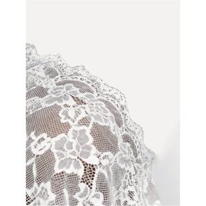 Poncho de Encaje Floral para Mujer, con Hombros Descubiertos, Asimétrico, Holgado, Corto, para la Playa, Transpirable, 100% Poliéster - Product Image 4