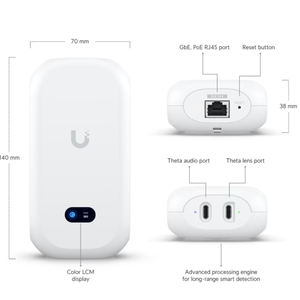 Système de caméra de sécurité sans fil PoE 4K UVC-AI-Theta avec traitement IA grand angle à profil bas, WEP et QoS - Product Image 2