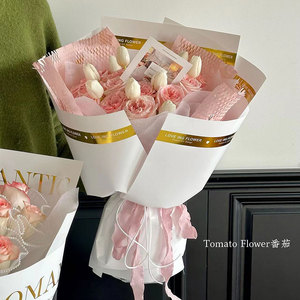 <span class=keywords><strong>Tando</strong></span> 45x30.2cm Bouquet Frais Matériel D'emballage Film Mat Simple Étanche Anglais Or Estampage Fleur Fraîche Papier D'emballage - Product Image 5