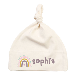 Cappello per neonati con nome Rosa Arcobaleno (0-6 mesi / 6-18 mesi) - Product Image 1