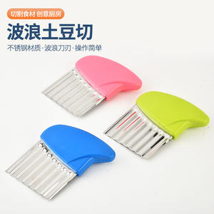 Coupe-frites multifonctionnel en acier inoxydable, outil de découpe ondulée, couteau à frites, 5 pièces, coupe-légumes coloré pour la cuisine - Product Image 3