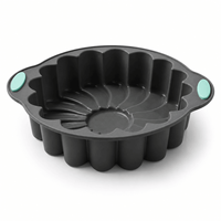 Moule à gâteau rond en silicone avec poignées, motif soleil perlé, antiadhésif, réutilisable, pour four, vente en gros