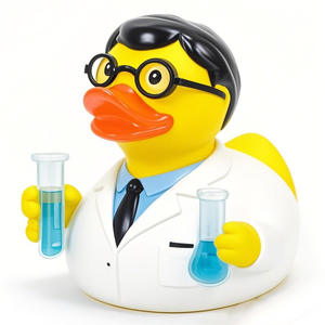 Suministro directo de fábrica Little Yellow Duck Toy Worker Police Duck Career Duck Doctor Bombero Programador Juguetes de baño - Product Image 5