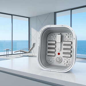 Masajeador de pies eléctrico plegable para relajación profunda, spa desintoxicante con rodillos, baño de burbujas y calefacción constante - Product Image 5