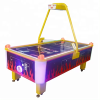 Machine à jetons de jeu d'arcade de table de hockey sur air rougeoyante de feu 2 en 1 Airhockey pour Game Center à vendre