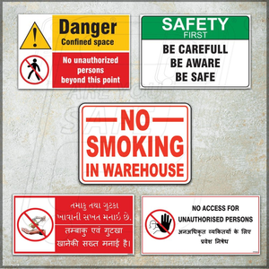Warehouse Forklift Traffic Safety <strong>Sign</strong> Heavy Duty Warning <strong>Sign</strong> Board OSHA Compliant Honk Horn and Look Both <strong>Ways</strong> <strong>Sign</strong> - Product Image 6