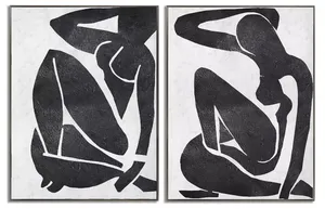 Art mural artisanal créatif, peinture minimaliste 3D, peinture à l'huile abstraite moderne noir et blanc <span class=keywords><strong>sur</strong></span> <span class=keywords><strong>toile</strong></span>, faite à la main - Product Image 2
