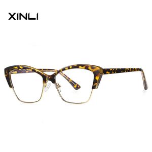แว่นตาแฟชั่นทรงแคทอายครึ่งกรอบ รุ่น XINLI2176 ป้องกันแสงสีฟ้า สำหรับทุกเพศ กรอบ TR90 ลายสัตว์ เหมาะสำหรับใบหน้าทรงเหลี่ยม - Product Image 5