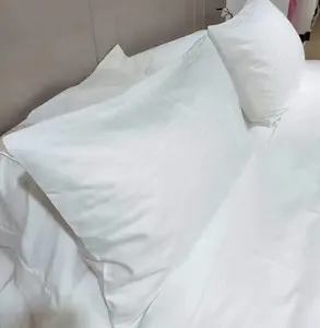 200TC纯白色涤棉酒店枕套/床单和酒店枕壳