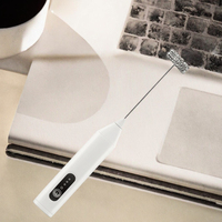 Mousseur à lait électrique portatif en acier inoxydable, réutilisable, pour la préparation du café et du thé à la maison ou au bureau