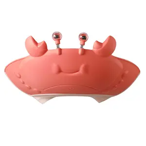 Cartoon Crab Adjustable Waterproof Kids Baby Shampoo Shower Protective Cap Bathing PP Baby Shower Cap For Eye And Ear Protection