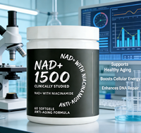 Capsules de nicotinamide riboside et de resvératrol à base de plantes, marque privée OEM, pour la gestion de l'énergie et le soutien antioxydant chez l'adulte - 60 unités