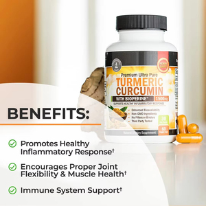 Curcumina curcuma personalizzata con bioperina 1500mg pepe nero capsule vegane estratto di curcuma in polvere supplemento per la salute delle articolazioni