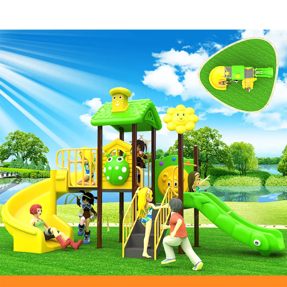 Guter Plastik-Spielplatz für draußen Kinder fröhliche Rutsche Vergnügungspark Spielplatz Ausrüstung