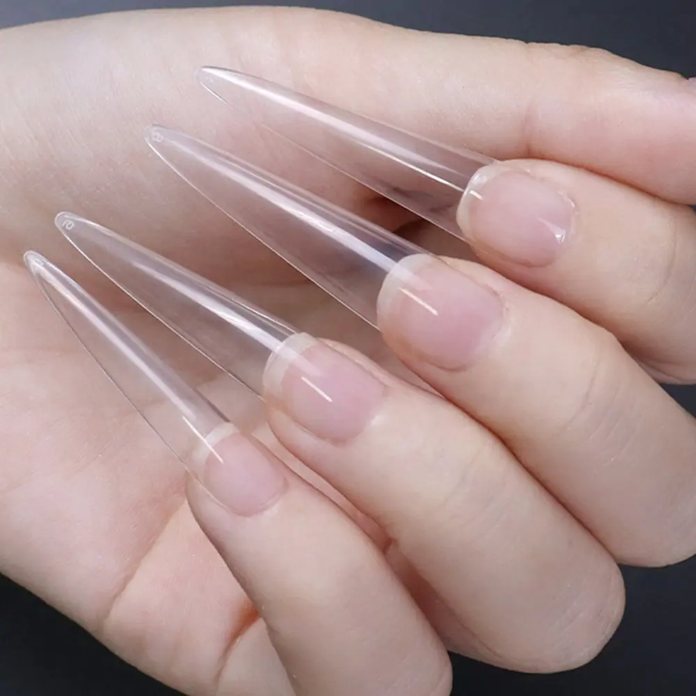 Nail più recente arrivo affilato unghie finte artificiali affilate 3XL Stiletto chiaro punte unghie personalizzate all'ingrosso Ultra sottili