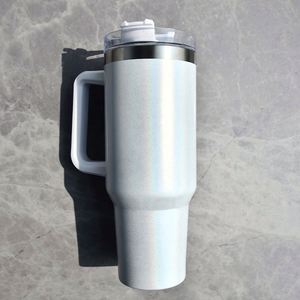 Vaso de Viaje Personalizado de 40 oz, Reutilizable, Sublimable, de Doble Pared, de Acero Inoxidable, Aislado, Taza de Café de 40 oz, Taza para Auto con Asa y Tapa - Product Image 1