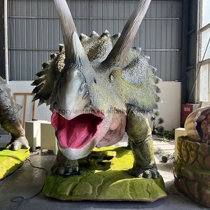 Triceratops animatronique en métal réaliste - Tête mobile, son de rugissement, queue oscillante |   Utilisation en intérieur de qualité commerciale pour centre commercial - Product Image 2
