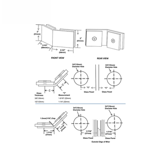Nhà Máy Bán Hàng Trực Tiếp Chất Lượng Cao Brass 135 ° Kính Kẹp Phòng Tắm Vòi Sen Tròn Góc Cửa Kính Kẹp Tắm Phụ Kiện Phần Cứng - Product Image 6