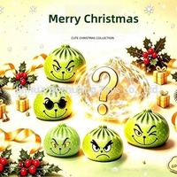Jouets anti-stress en caoutchouc Grinch sur le thème de Noël, en forme de petits pains vapeur, boîtes surprises cadeaux, emballés individuellement, créatifs