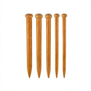 6 Pcs Large Brown Knitting Needles Jumbo Straight Wooden Knitting Needles for Chunky Yarn Beginner DIY Fabric Crafts Crochet - Product Image 1