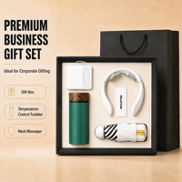 Coffret cadeau d'entreprise de luxe pour les employés avec parapluie masseur de cou Tumbler et Power Bank Souvenirs