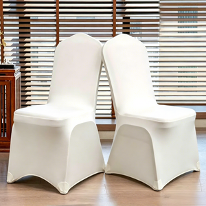 Housses de chaise extensibles en spandex Scuba, blanc, or, <span class=keywords><strong>noir</strong></span> et multicolores, pour mariages, fêtes, banquets et événements, vente en gros - Product Image 1