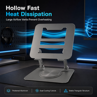 Support d'ordinateur portable ergonomique en aluminium pliable et rotatif à 360 degrés, réglable en hauteur, pour la maison, le bureau et les postes de travail