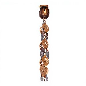 Cadena de lluvia de cobre puro de Metal decorativo, carillones y hojas, recambio de canal de bajada y desviador de agua, pantalla decorativa - Product Image 1