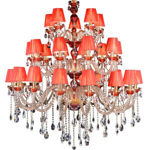 Luci a sospensione rosse con rami di vetro colorato per <span class=keywords><strong>sala</strong></span> banchetti di lusso illuminazione Decorative per soggiorno moderno lampadari di cristallo - Product Image 5