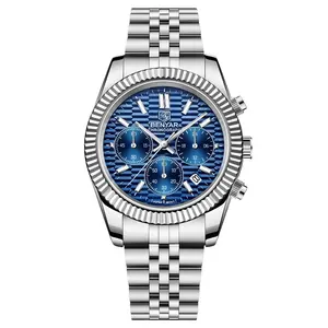 2021 New BENYAR S001 Men Watches Top Brand Luxury Quartz Chronograph Wristwatch Stainless Steel Sapphire Waterproof reloj hombre