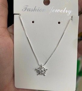 S925 temperamen grosir kalung Zircon Serpihan salju perak murni untuk perhiasan 2025 - Product Image 4