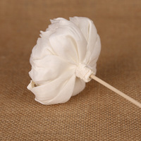 Diffuseur de parfum QY écologique de haute qualité en bois avec corde en coton 8 cm, fleurs de pivoine Sola parfumées sans fumée pour aromathérapie