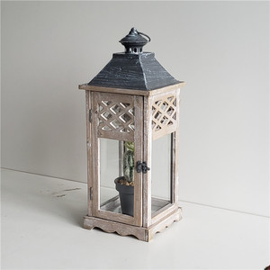 Juego de 3 de madera de alta al aire libre linterna de la vela de boda jardín de madera linterna para la decoración de la <span class=keywords><strong>casa</strong></span> - Product Image 4